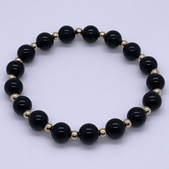 NWT Wool + Pepper Mens Beaded Bracelet - Gold - Picture 1 of 4